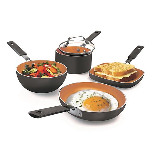 Ti Ceramic Coating Non-Stick Space Saving Stackmaste Mini 5 Piece Cookware Set