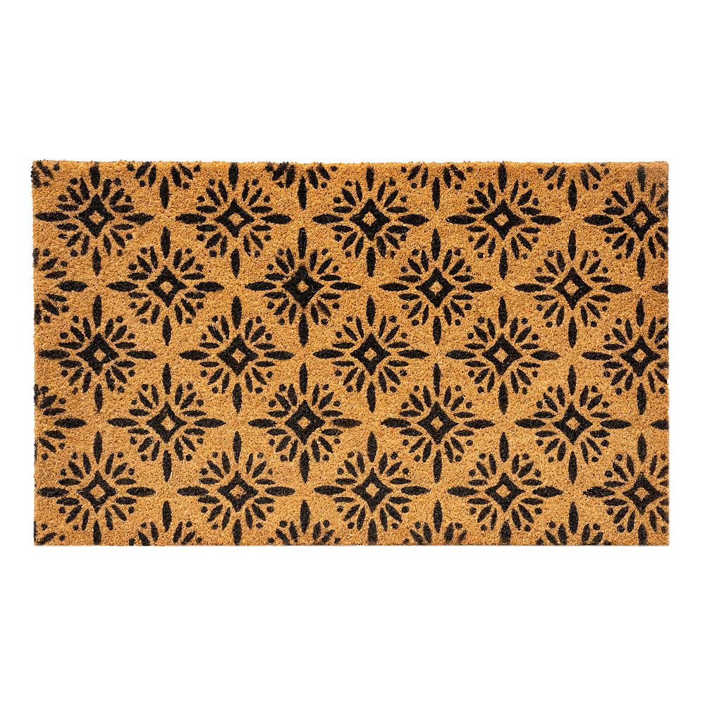 Multy Home Diamond Star Black 18inch x 30inch Coir Door Mat The