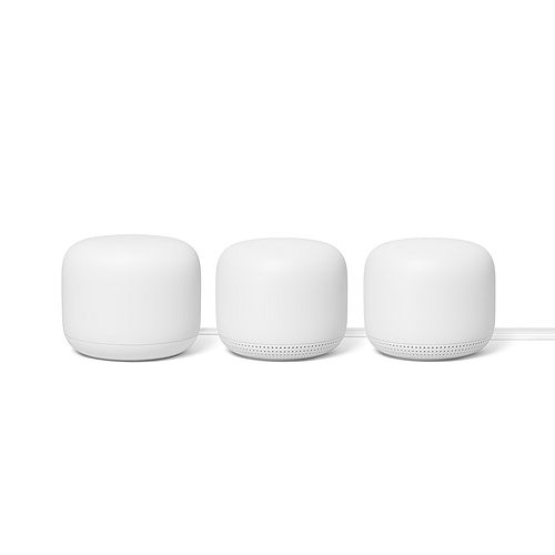 Nest Wifi AC2200 Mesh System Router and 2 Add-On Points (three pack) - Snow