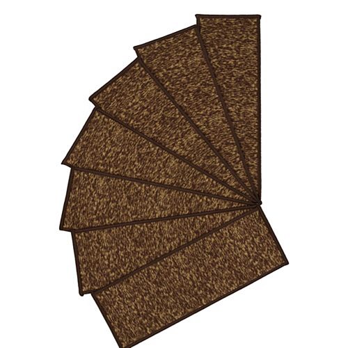 Escalier Collection Brown 8-inch x 26-inch Rubber Back Stair Tread (Set of 13)