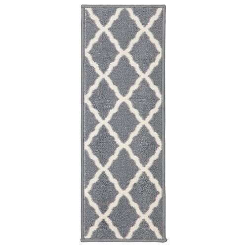 Glamour Collection Gray 9-inch x 26-inch Polypropylene Stair Tread Cover (Set of 13)