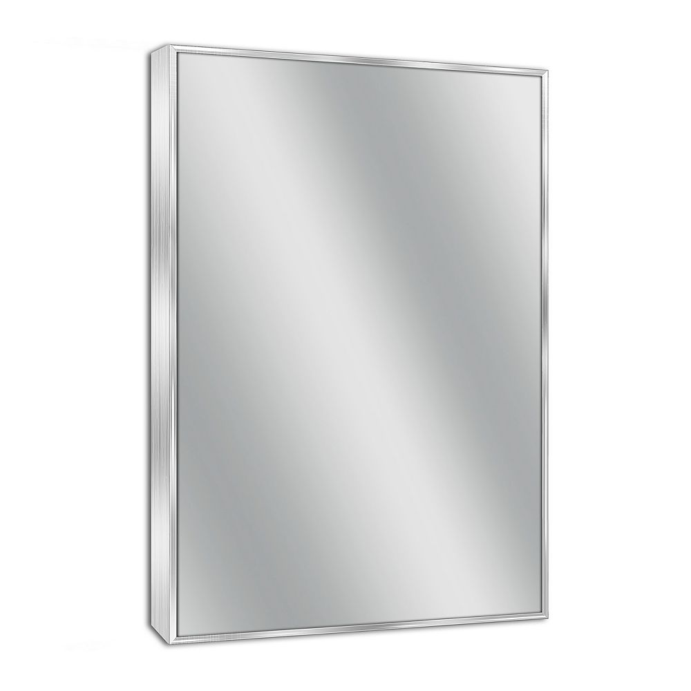 Deco Mirror 24 in. x 30 in. Spectrum Brush Nickel Wall Mirror The Home Depot Canada