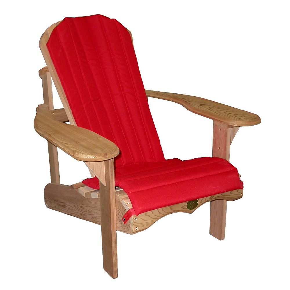 The Bear Chair Adirondack chair with red cushion The