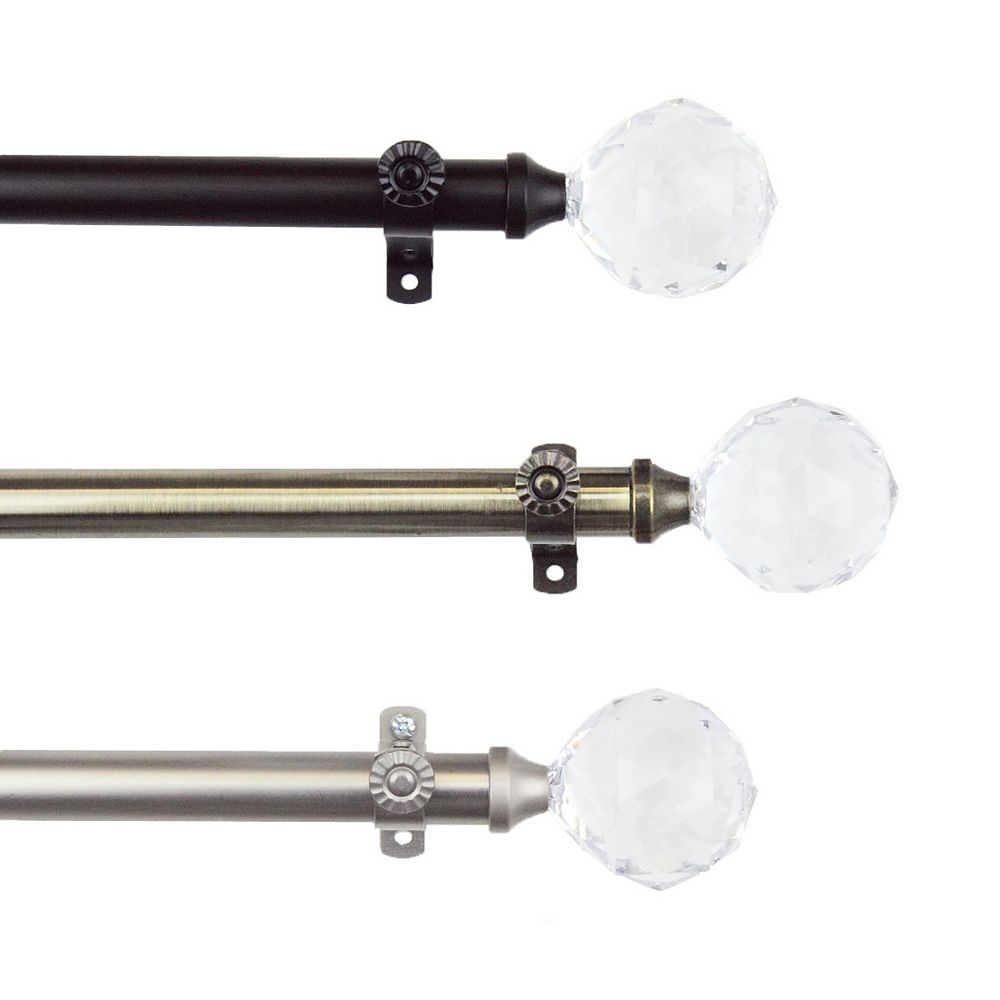Rod Desyne 120 in. to 170 in. Adjustable 3/4" Dia Faceted Single