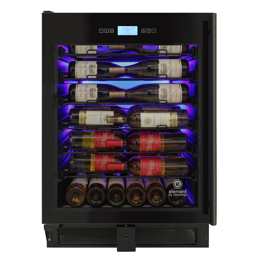 Vinotemp 24 in. W 41Bottle SingleZone Wine Cooler in Black, Left Hinge The Home Depot Canada