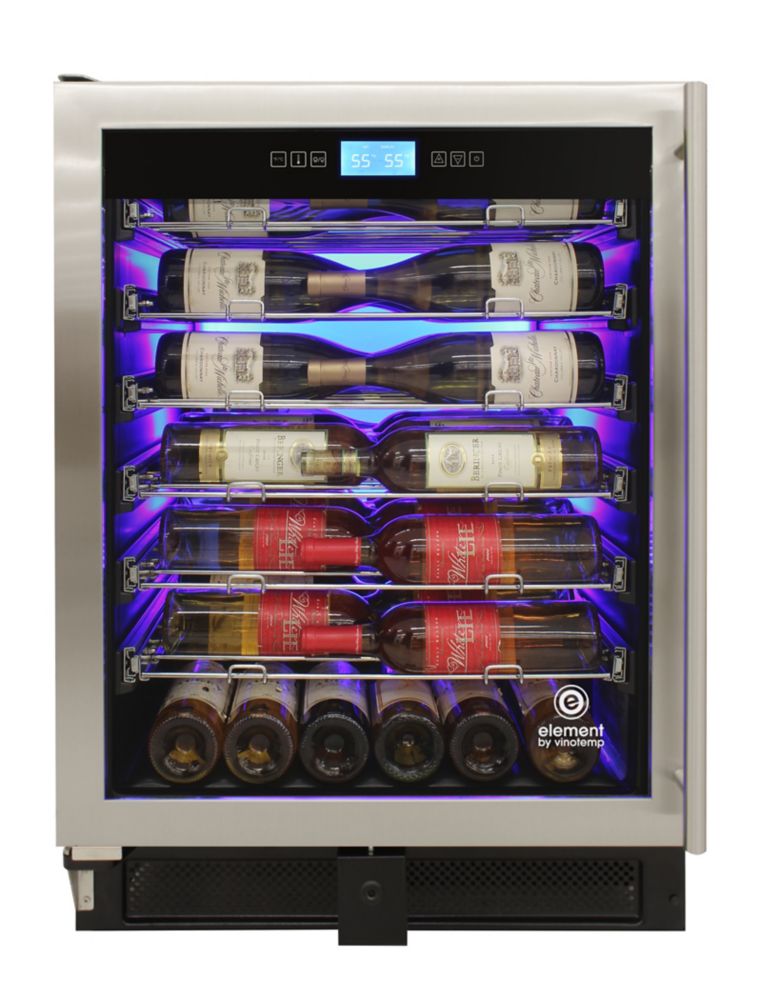 Vinotemp 24 In W 41 Bottle Single Zone Wine Cooler In Stainless Left   P 1001534436 