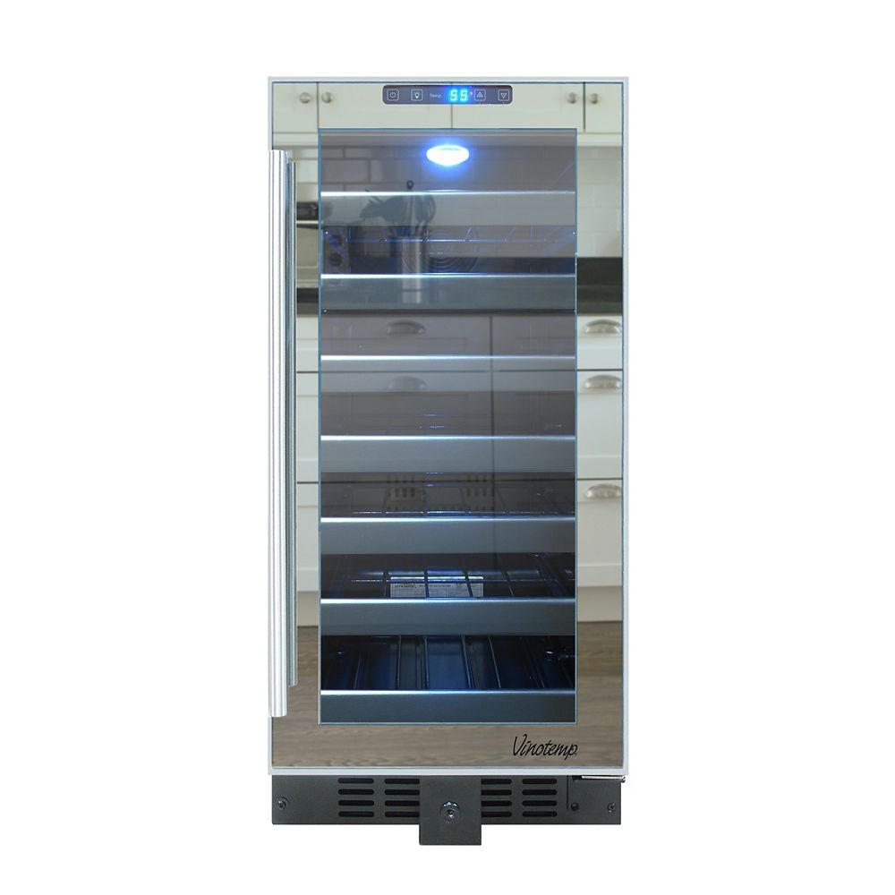 Vinotemp 14.75 in 33Bottle Mirrored Touch Screen Freestanding Wine