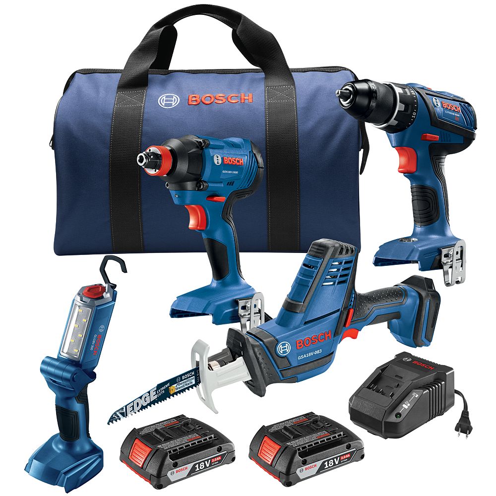 Bosch 18V 4Tool Combo Kit The Home Depot Canada