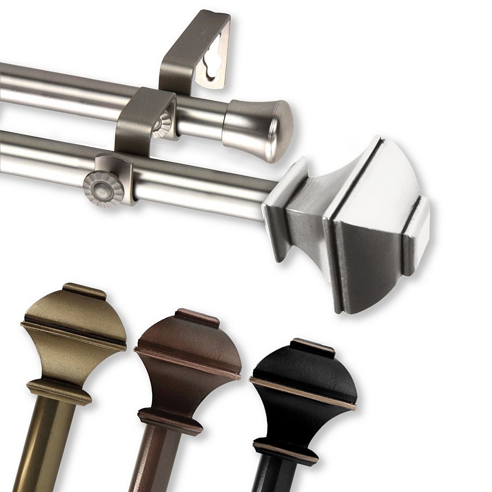 Rod Desyne 48 In To 84 Adjustable 3 4 Dia Julianne Double Curtain Satin Nicke The Home Depot Canada Dia Julianne Double Curtain Rod, Home Depot Double Curtain Rods