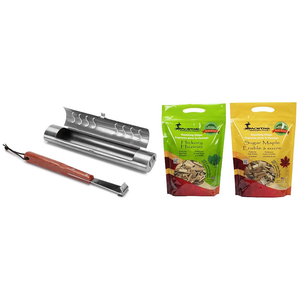 Montana Grilling Gear BBQ Smoker Set Combo Pack Inlcuding 2lb.Bag of
