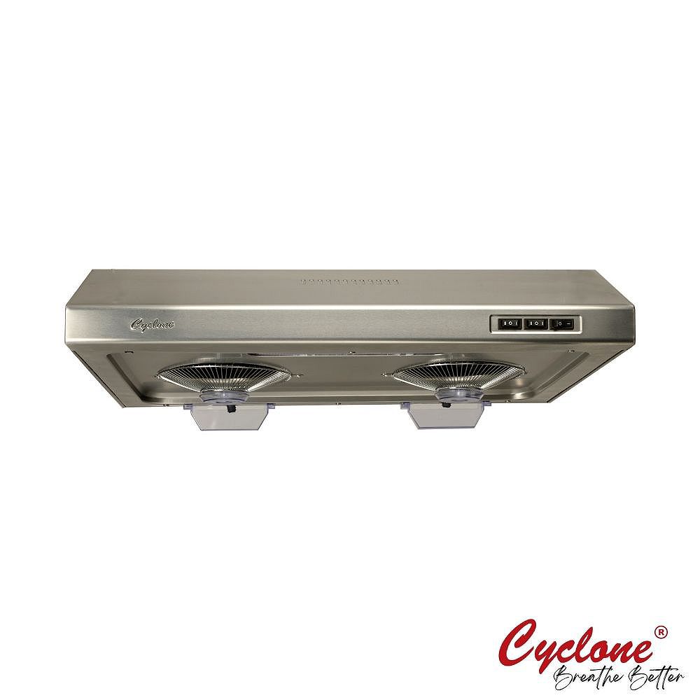 Cyclone Classic series 680 CFM Undermount Range Hood with Dual Venting in Stainless Steel