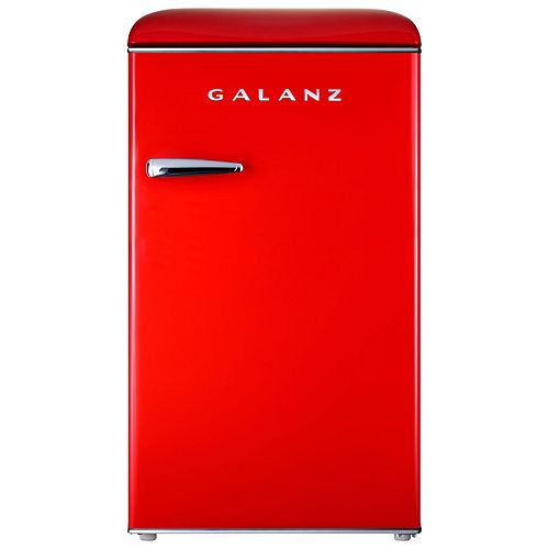 Retro 3.5 cu.ft. Mini Fridge with Separate Ice Box in Red