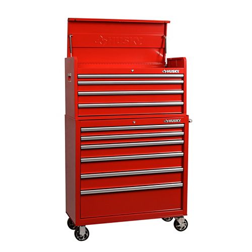 40-inch 10-Drawer Tool Chest and Cabinet Combo in Red