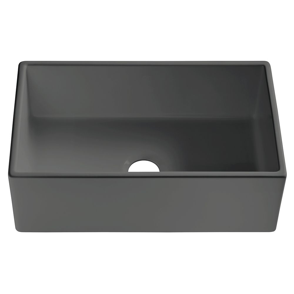 Sinkology Bradstreet Ii Farmhouse Fireclay 30 Inch Single Bowl Kitchen Sink In Matte Gray The 1290