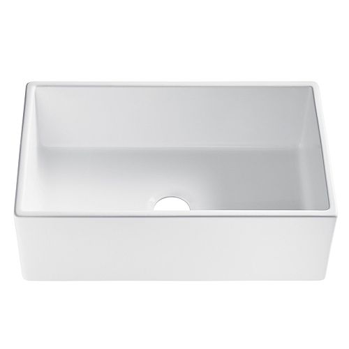 Sinkology Bradstreet II Farmhouse Fireclay 30 inch Single Bowl Kitchen Sink in Matte White