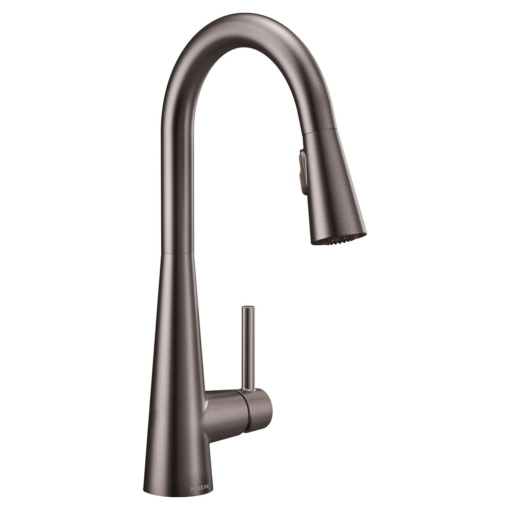 MOEN Sleek Matte Black One Handle High Arc Pulldown Kitchen Faucet In   P 1001536440 