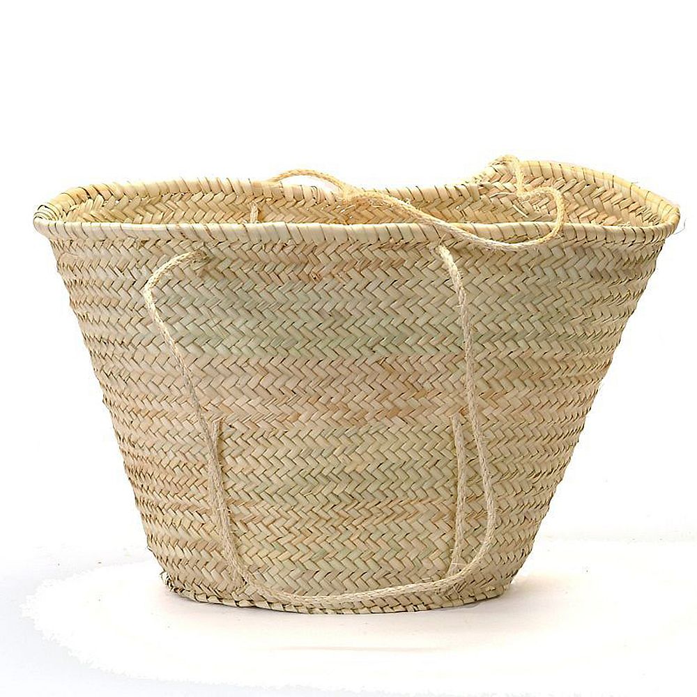 Wicker Bay Straw Market Basket Sisal Handles The Home Depot Canada