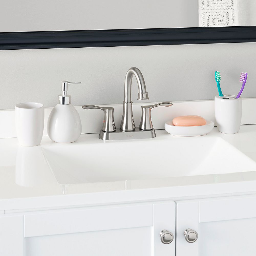 Home Basics 4 Piece Bath Accessory Set, White 4 Piece Bath Accessory Set, Black The Home Depot