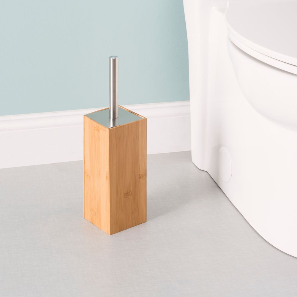 bamboo toilet brush set