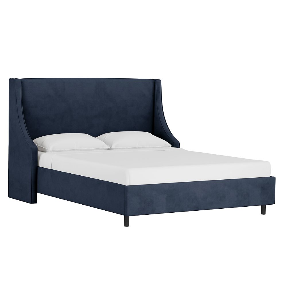 Skyline Furniture Queen Fully Upholstered Wingback Platform Bed in