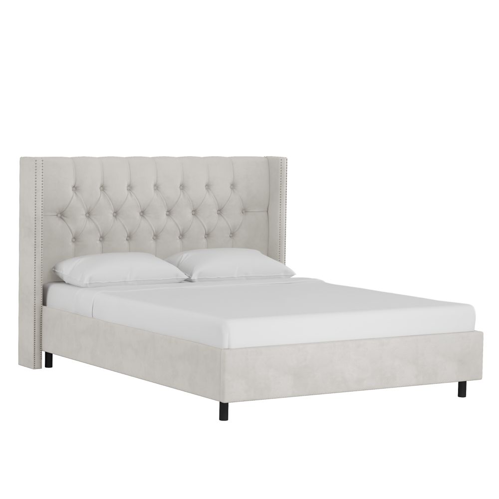 Skyline Furniture Nora California King Diamond Tufted Wingback Platform