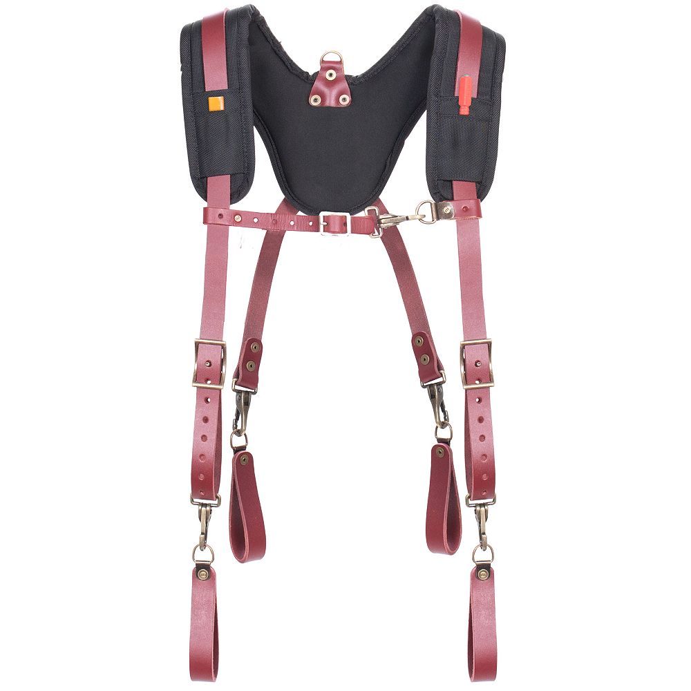 Kuvu Fully-Adjustable, Padded Yoke Leather Suspenders | The Home Depot ...