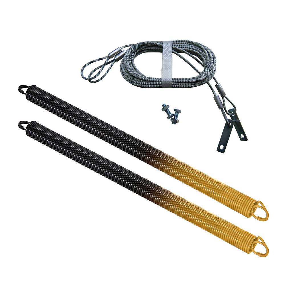 Ideal 2 Pack Of 180 Lbs Gold Or Orange Garage Door Extension Spring With Safety Cables The Home Depot Canada