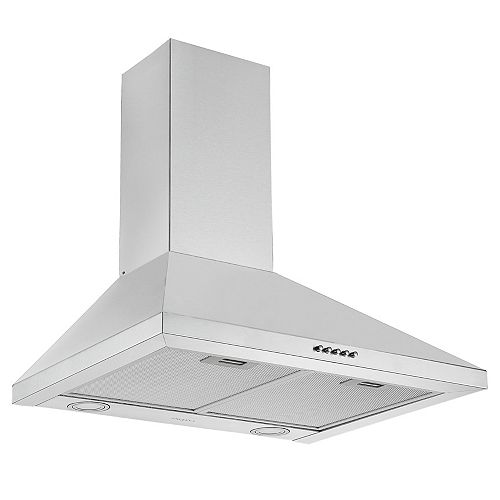 Ancona 24 in. 440 CFM Convertible Wall Mount Pyramid Range Hood in Stainless Steel