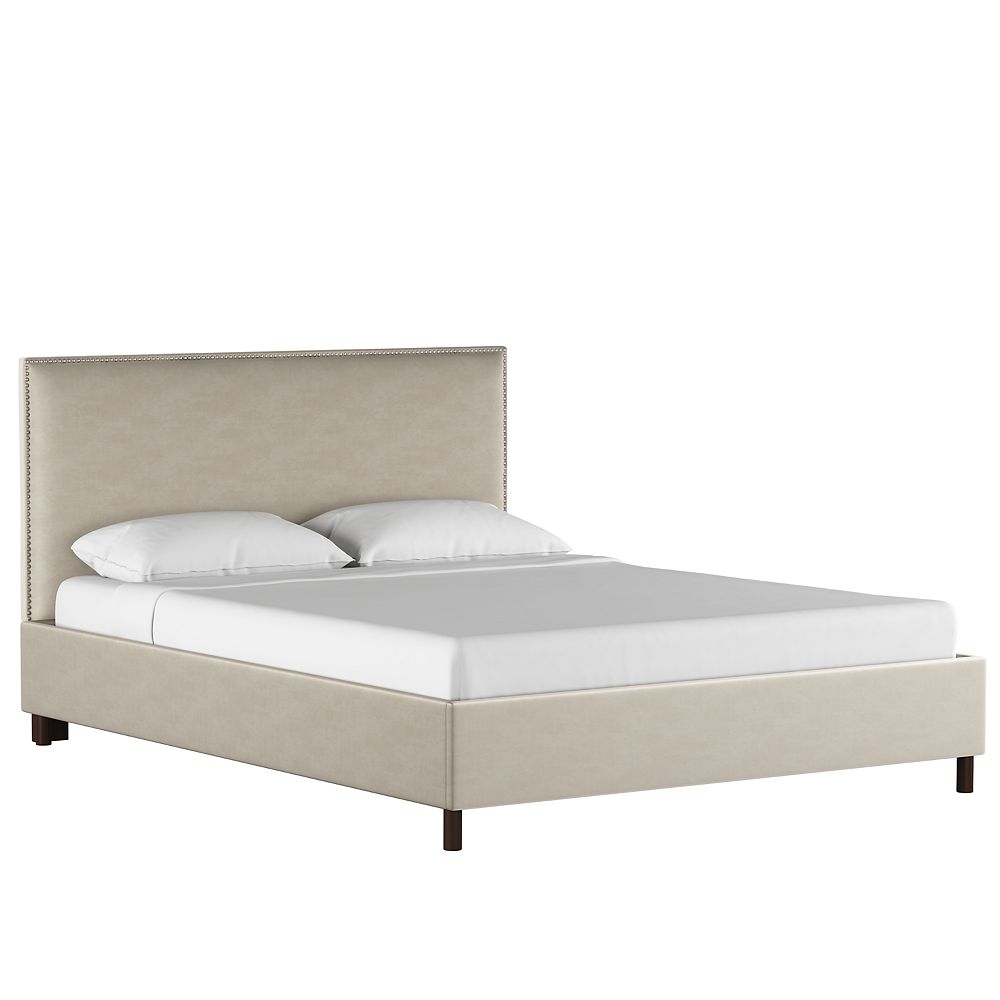 Skyline Furniture King Platform Bed With Nail On Edge Detail In Premier Platinum The Home Depot Canada Skyline Furniture King Platform Bed, Premier Platform Bed Frame King