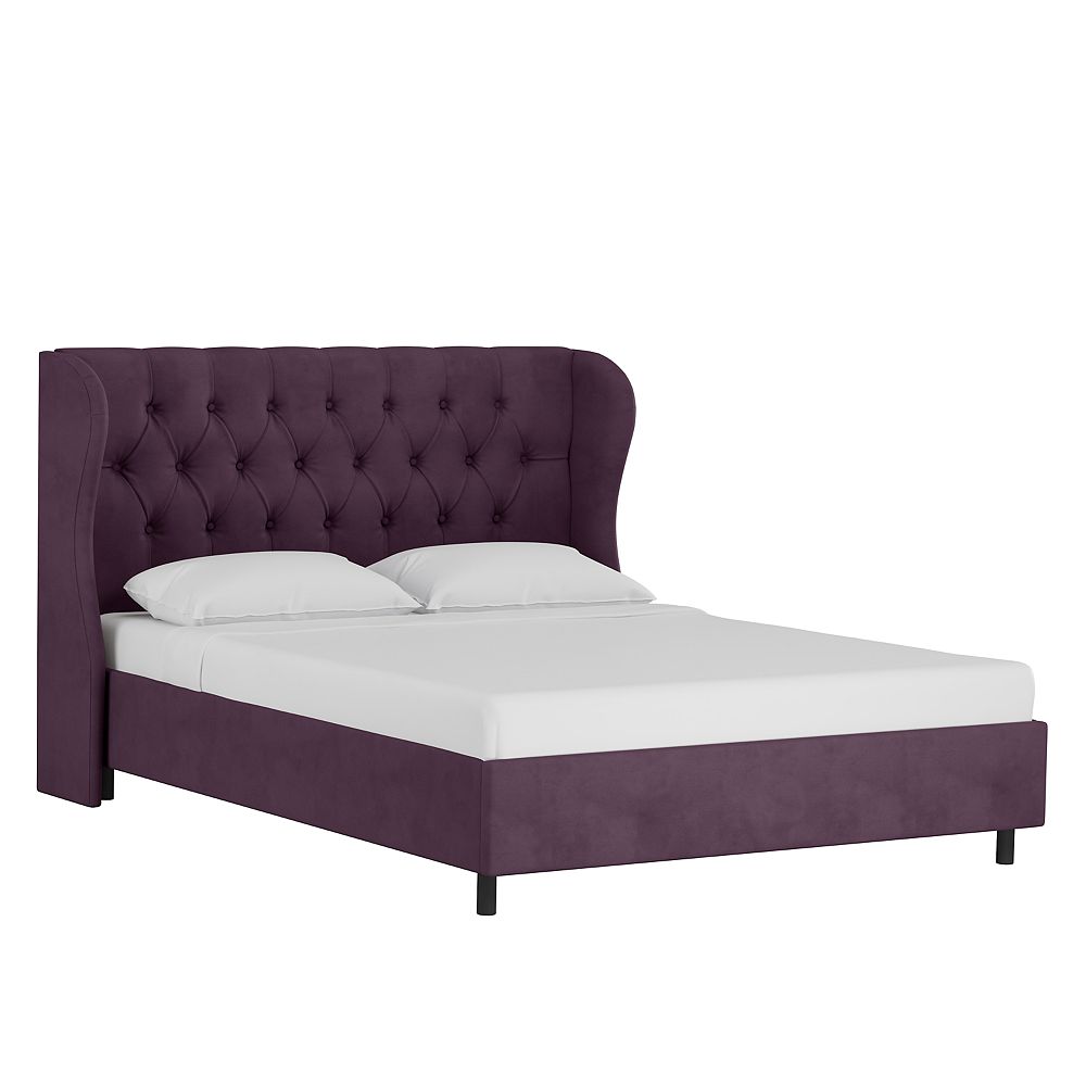 Skyline Furniture California King Tufted Curved Wingback Platform Bed