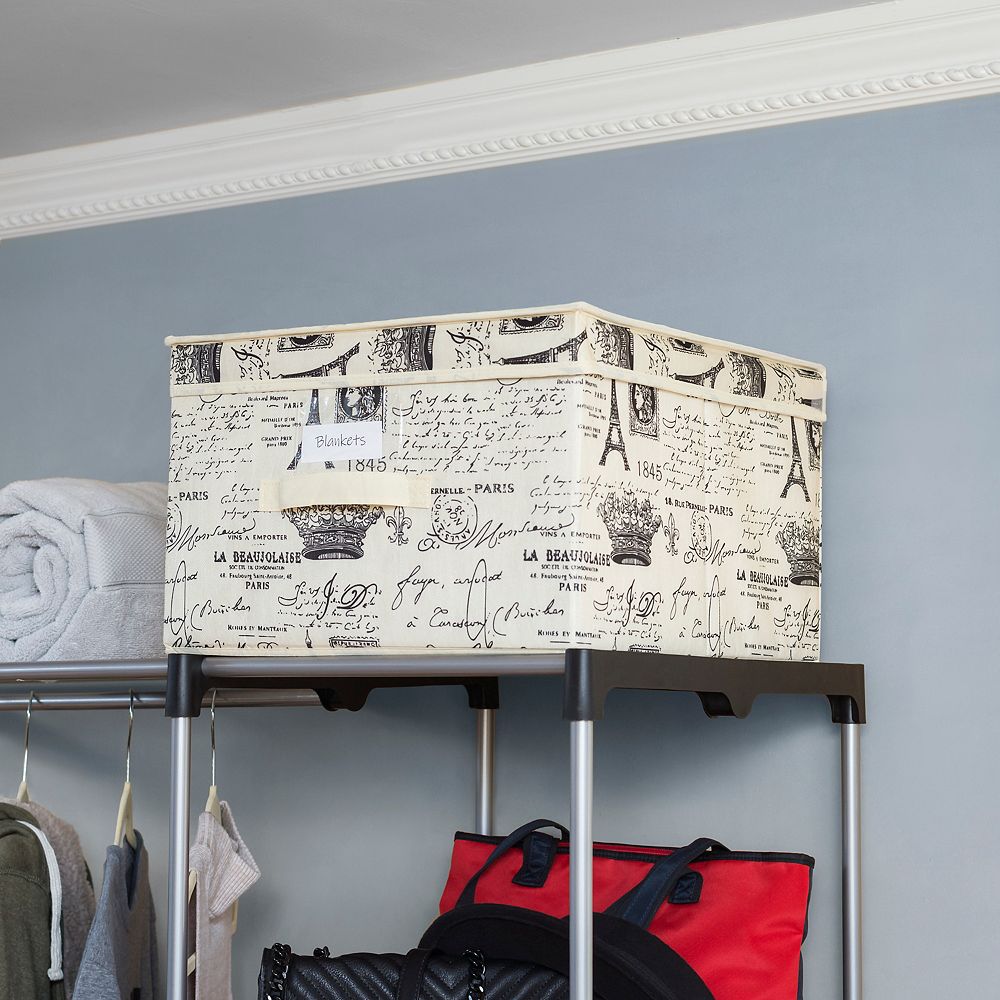 Home Basics Paris Collection NonWoven Large Storage Box, Natural The Home Depot Canada