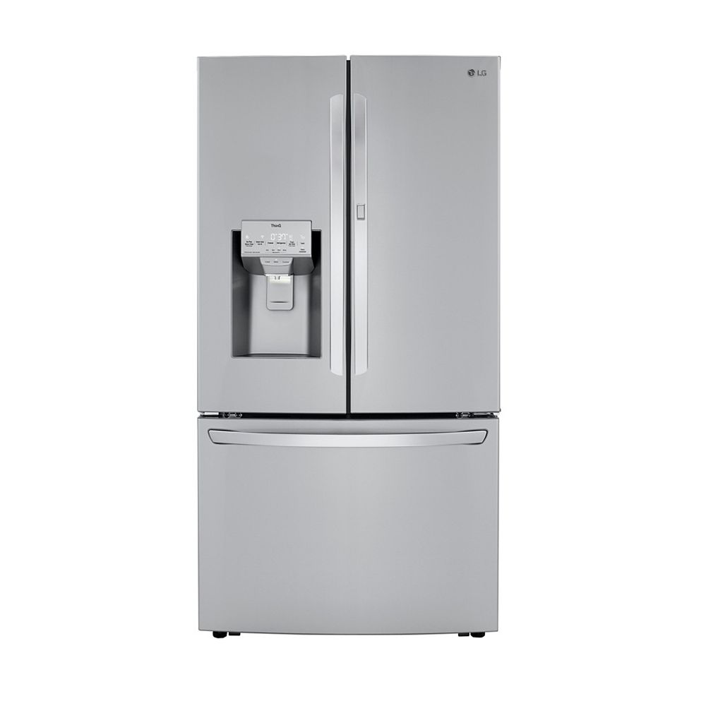 Lg Electronics 36 Inch W 30 Cu Ft French Door Smart Refrigerator With Door In Door And W The Home Depot Canada