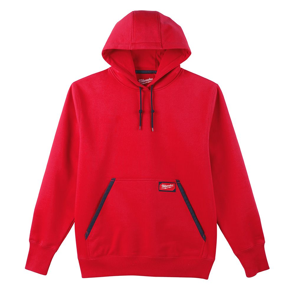 large red hoodie