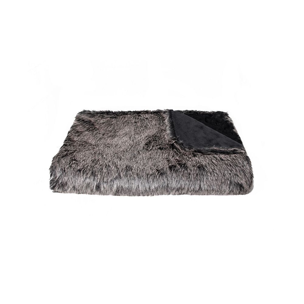 LUXE Faux Fur Wolf Throw Blanket The Home Depot Canada