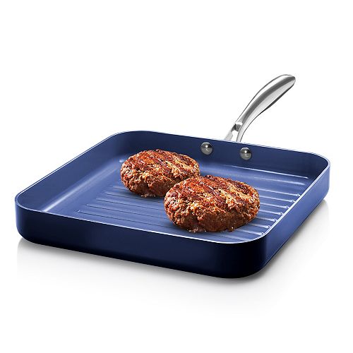 Granite Stone Diamond 10.5 In. Classic Blue Aluminum Diamond Infused Non-Stick Grill Pan