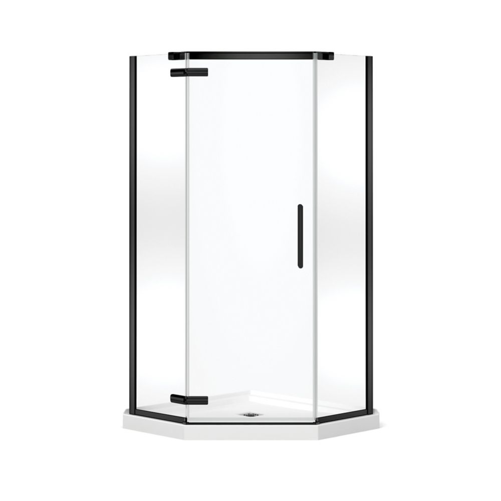 MAAX Davana NeoAngle 40inch x 40inch x 75inch Frameless Shower Door