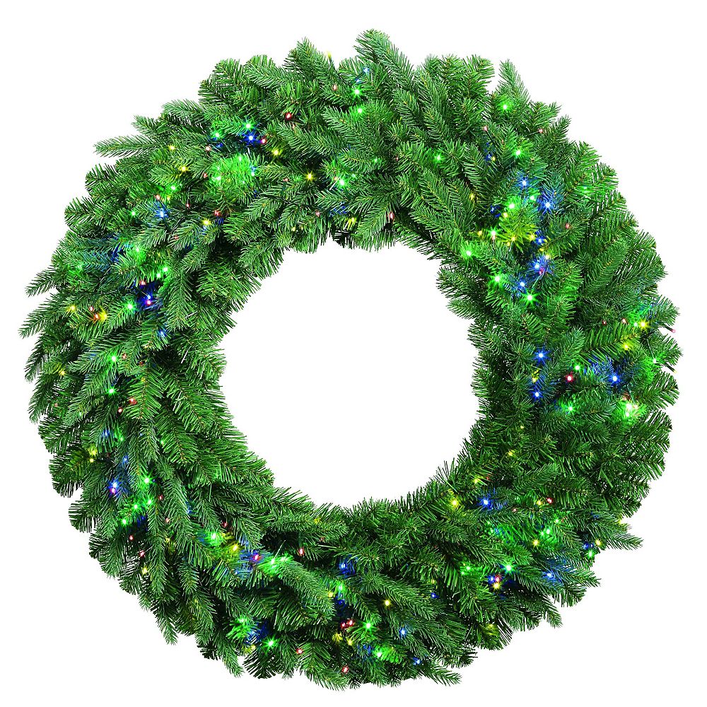 Home Accents Holiday 28-inch LED Pre-Lit Multi-coloured Wreath | The ...