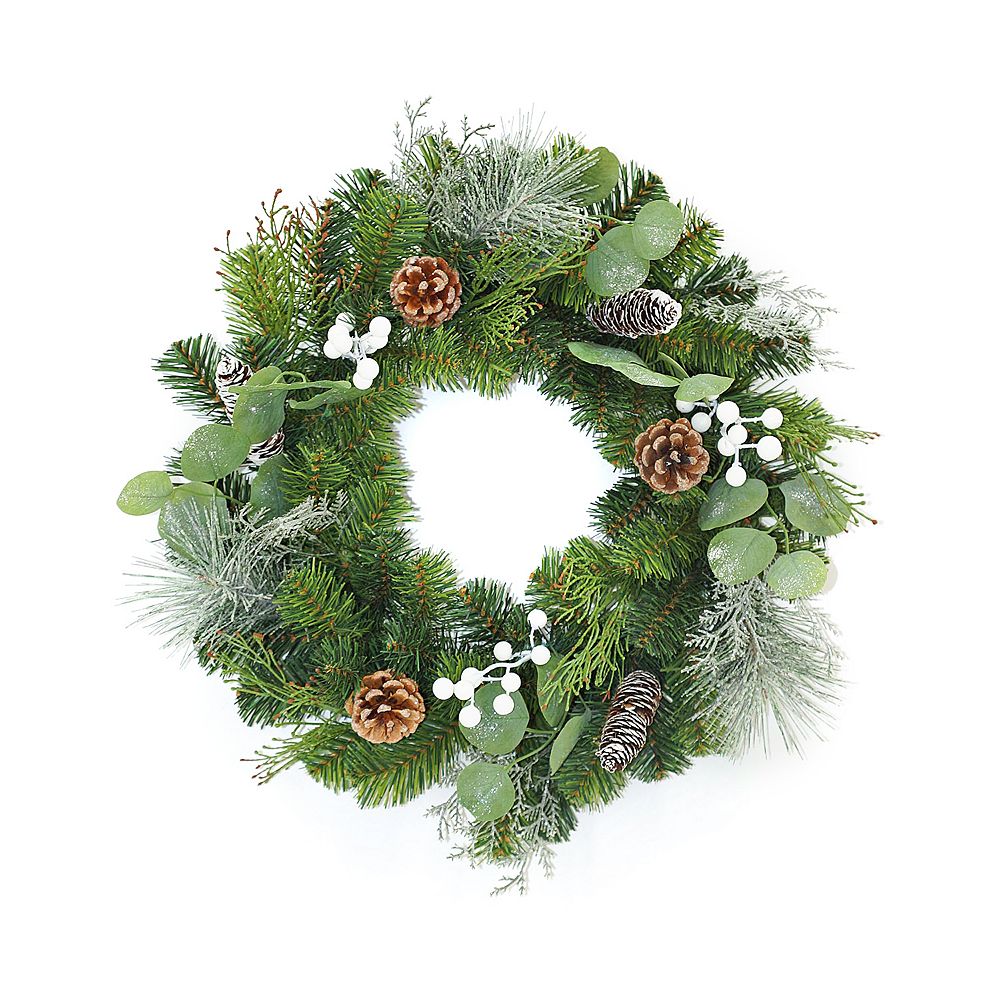 Home Accents Holiday 22 inch Decorated Pine Wreath | The Home Depot Canada