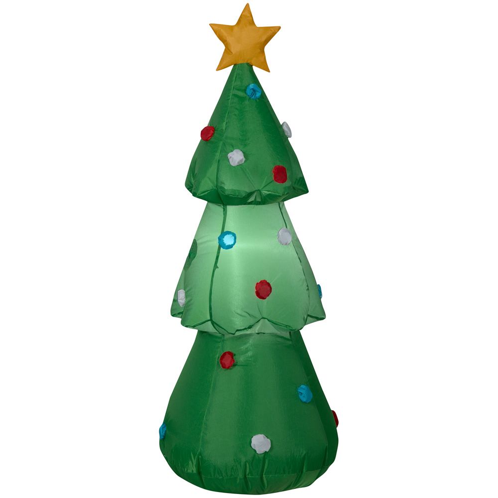 Home Accents Lighted 3.5 ft. Inflatable Christmas Tree | The Home Depot ...