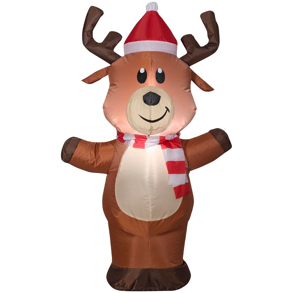 Home Accents Lighted 3.5 ft. Inflatable Christmas Reindeer The Home