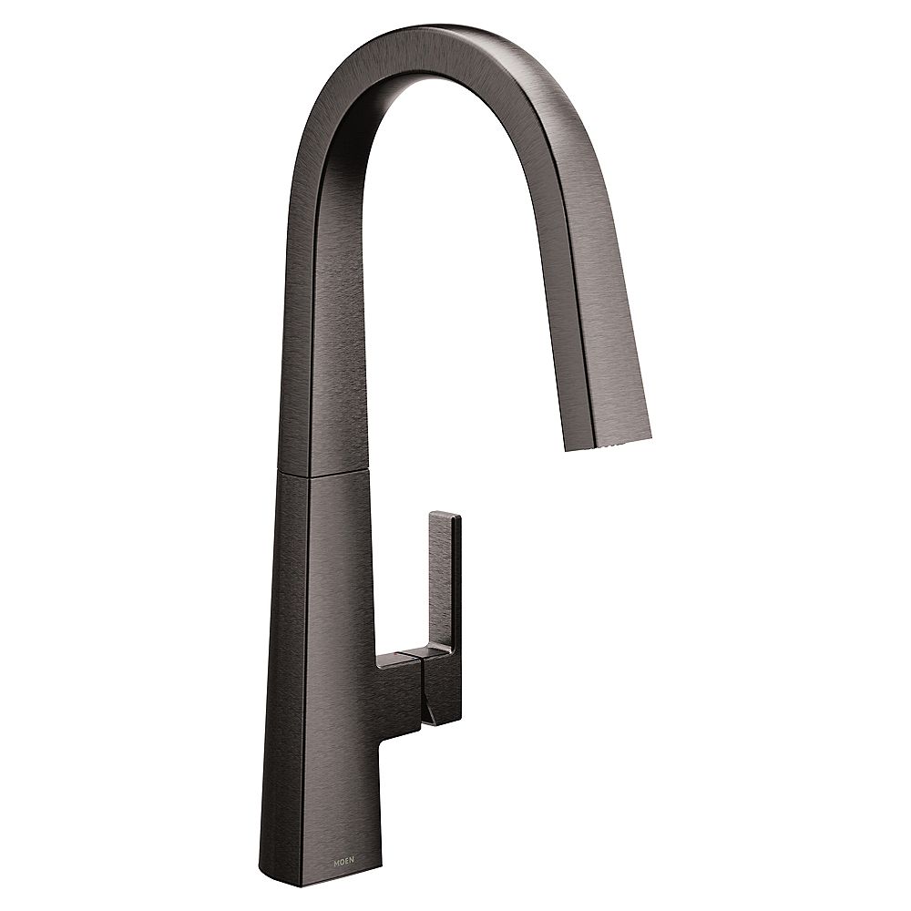 MOEN NIO One-Handle Pulldown Kitchen Faucet In Black/Stainless Steel Moen Black Stainless Steel Kitchen Faucet