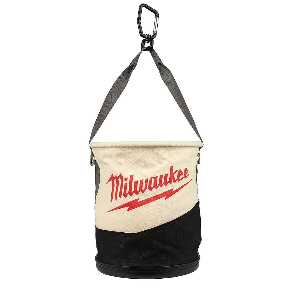 Milwaukee Tool 14.5 inch Canvas Utility Bucket Tool Bag The Home