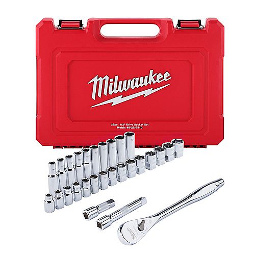 1/2 -inch Drive SAE/Metric Ratchet and Socket Mechanics Tool Set (47-Piece)