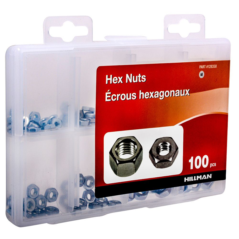 Hillman Assorted Hex Nuts, 100pcs The Home Depot Canada