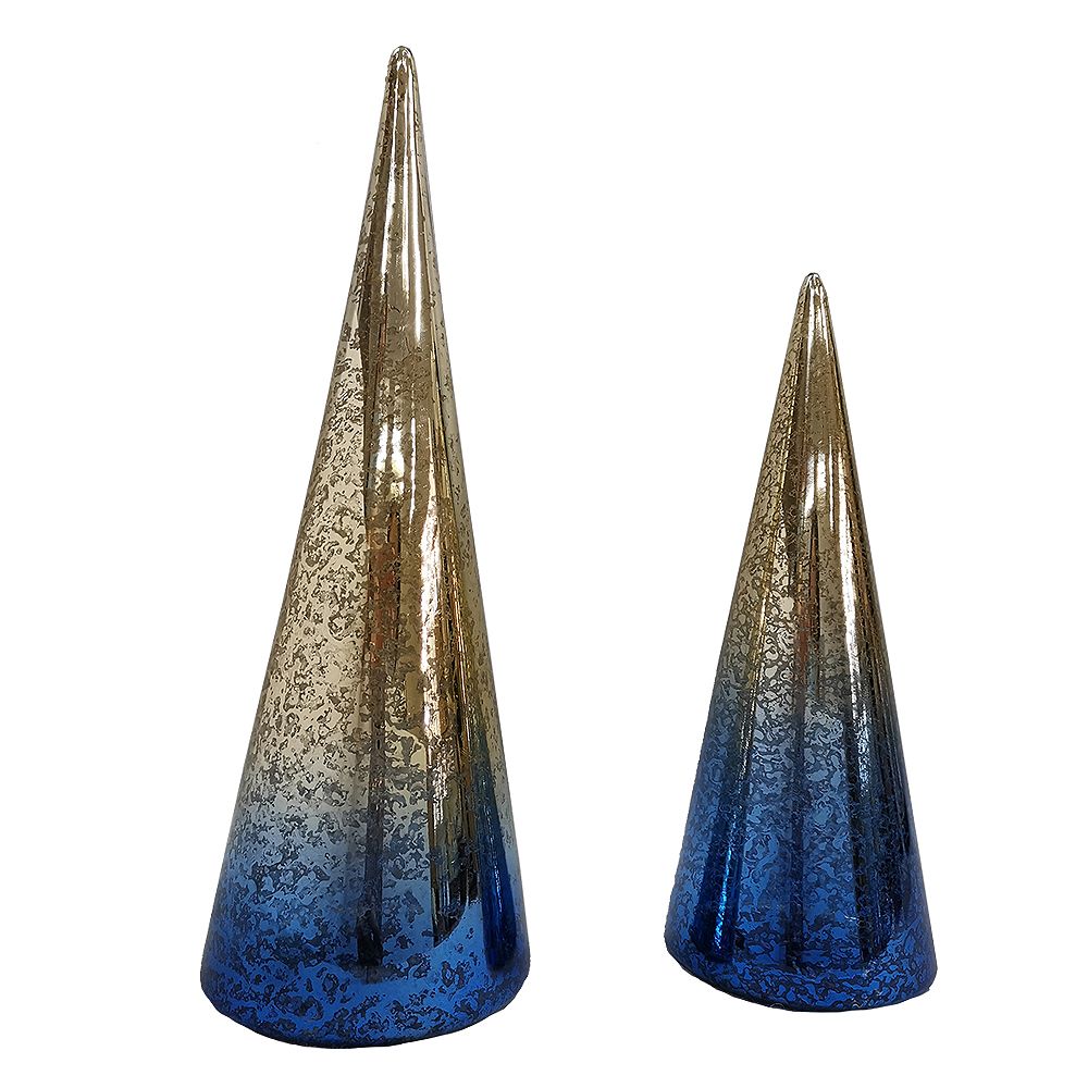 Home Accents Holiday 2Piece Glass Cone Trees The Home Depot Canada