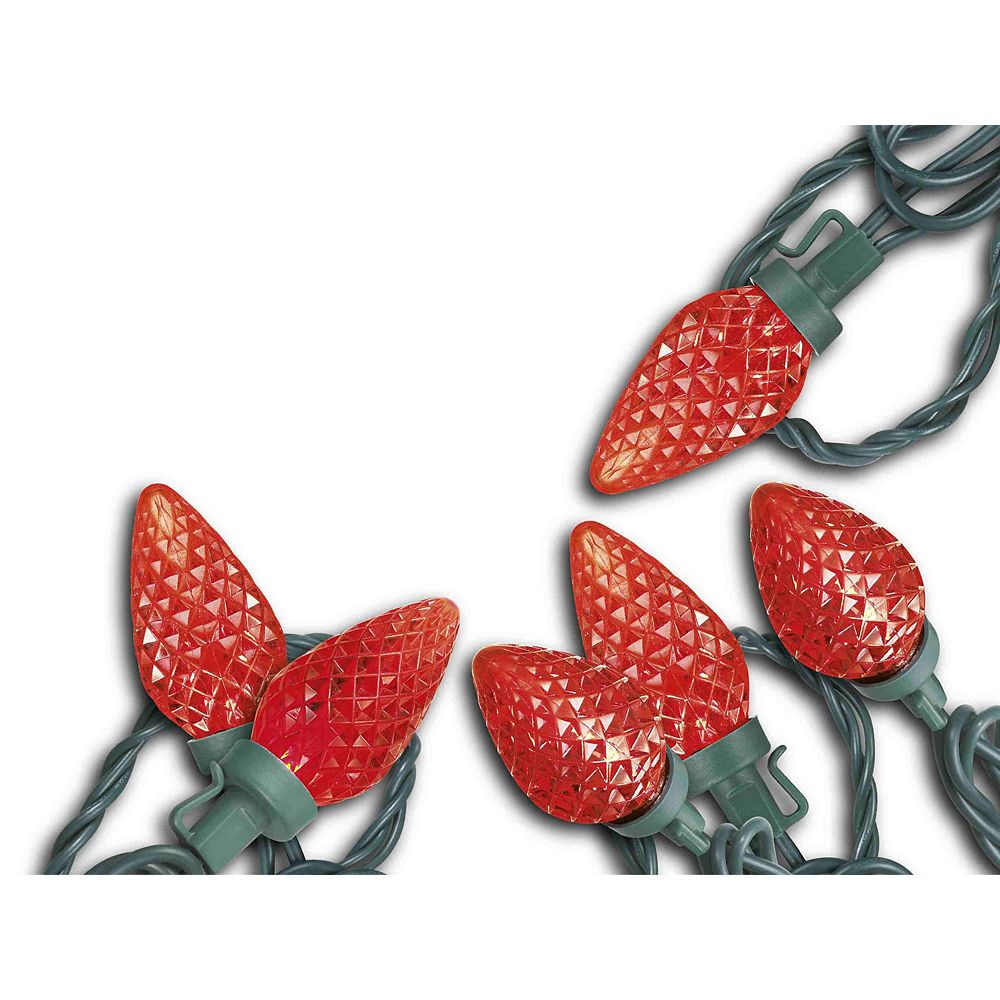 Home Accents Holiday C9 50 LED Lights in Red The Home Depot Canada