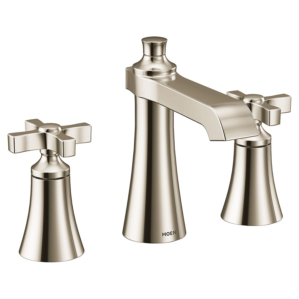 Moen Flara 8 Inch Widespread 2 Handle High Arc Bathroom Faucet In Polished Nickel Valve S 2538