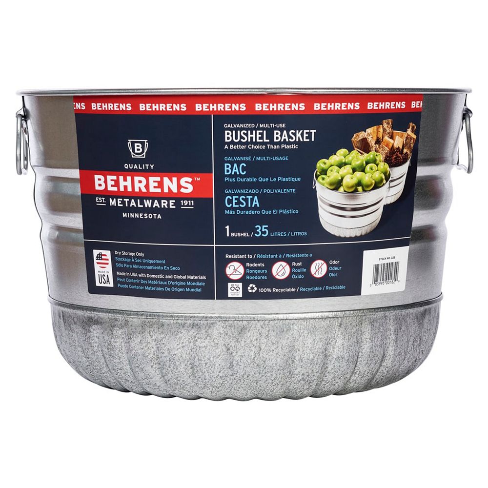 Behrens 35L Galvanized Bushel Basket The Home Depot Canada