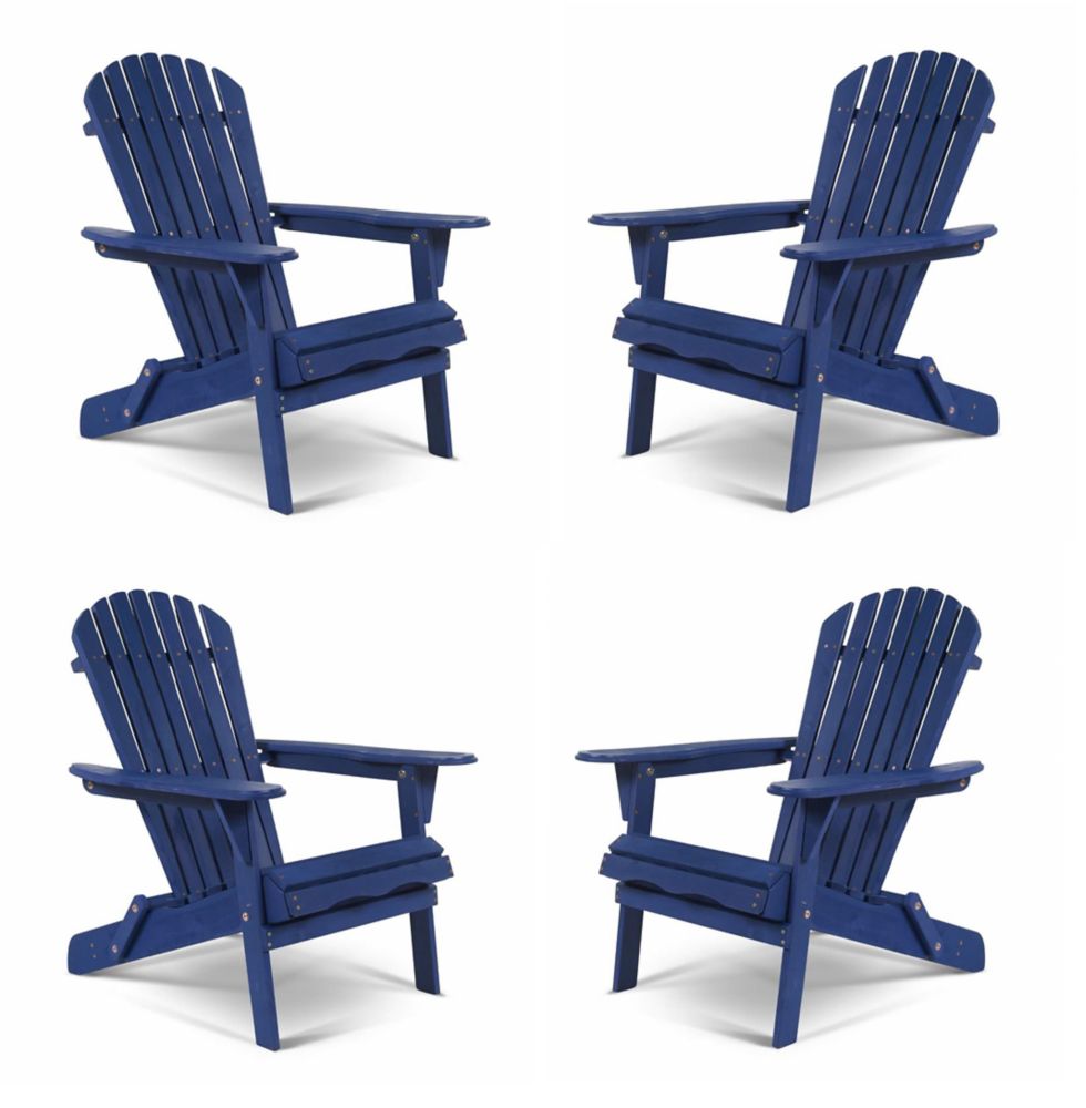 W Unlimited Oceanic Navy Blue Folding Adirondack Chair Set Of Four   P 1001540298 