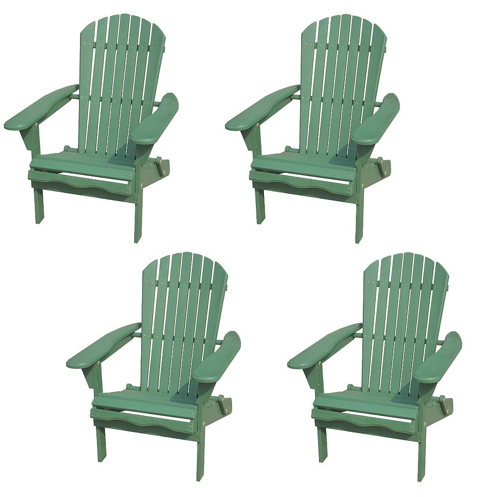 W Unlimited Oceanic Sea green Folding Adirondack Chair, Set of Four